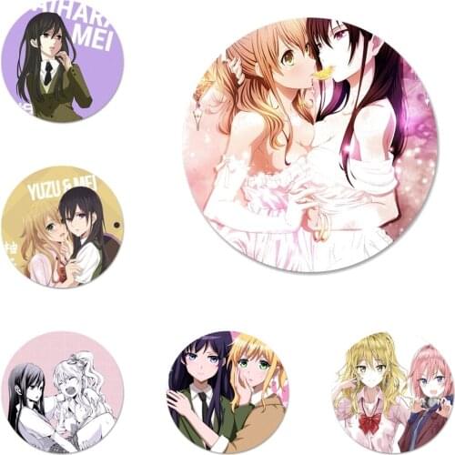 58mm Sexy Anime Girl Citrus Yuzu Aihara Mei Icons Pins Badge Decoration Brooches Metal Badges For Backpack Decoration