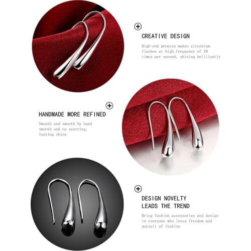 1pair 925 Silver Earring Fashion Jewelry Teardrop/Water Drop/Raindrop Dangle Earrings