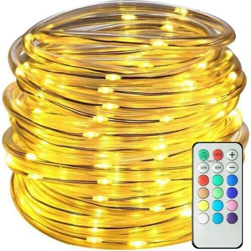 10m 100LED USB Twinkly Smart Rope 12 Color 12 Lights Mode Waterproof RGB Outdoor Decoration Christmas 5050 String Light Remote