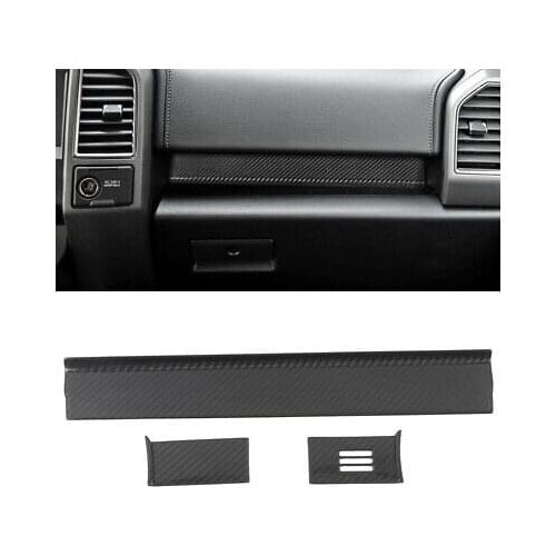3* Real Carbon Fiber Center Console Stripe Cover Trim For Ford F150 F-150 15-19