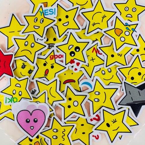 40pcs Star expression Kids Fun Paper Stickers Homemade Bookkeeping Decals on Laptop / Decorative scrapbooking / DIY
