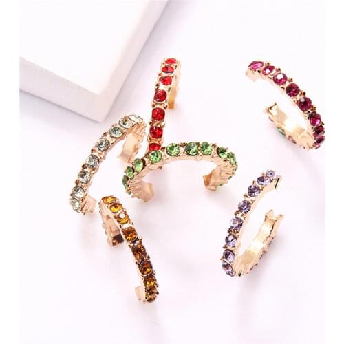 2020 Small Cuff Ear Earring Cubic All-match Pierced Colorful Womens Jewelry Gift Accessories