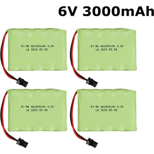 6v 3000mah Rechargeable Battery For Rc toys Cars Tanks Robots Gun NiMH Battery AA 6v 2800mah Batteries Pack For Rc Boat