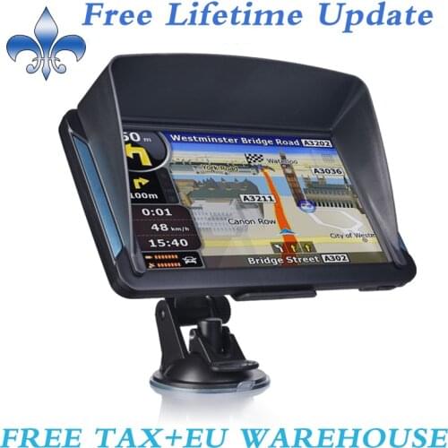 7" HD Car GPS Navigation 8G RAM 128-256MB FM Bluetooth AVIN latest Europe Map Sat nav Truck gps navigators