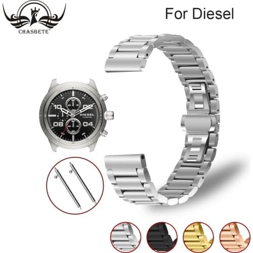 For Diesel Watch Band 16mm/ 20mm/ 22mm Black Silver Hight Quality Stainless Steel Watchband For Men Women Steel Bracelet Gold