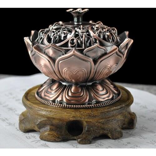 Buddha buddhist supplies copper-plated aromatherapy stove Lotus sandalwood stove tea ceremony ornaments incense incense burner