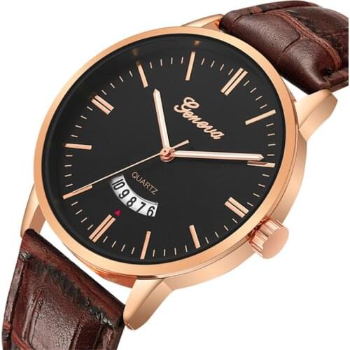 Military Watch Men Sports Cool Automatic Watches With Date Male Wristwatches Brown Leather Mens Quartz Clock relogios masculino