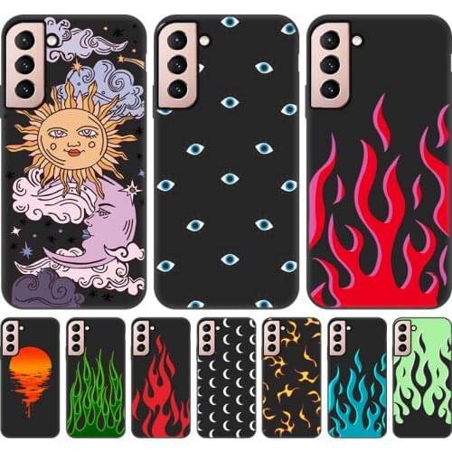 Flame Pattern Phone Case For Samsung Galaxy S21 Ultra S20 FE S8 S9 S21 S10 Plus S7 Edge S10e A51 A50 M51 M31 Note 10 20 9 Cover