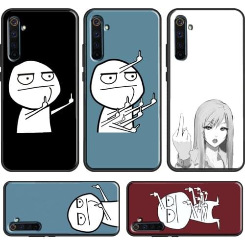 Funny Middle Finger Memes Case For Realme C3 XT X7 X50 7 6 Pro OnePlus Nord 8 7 Pro 7T For OPPO Reno 4 Find X2 Pro