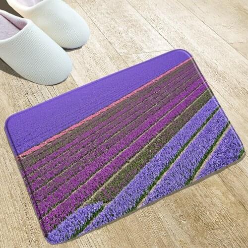 Flower Field Bath Mat Kitchen Doorway Printed Rugs Front Door Welcome Carpet Water Absorption Flannel Washable Home Decoration
