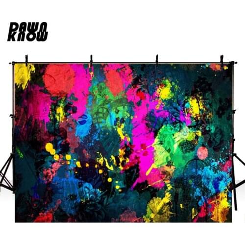DAWNKNOW Color Graffiti Photography Background Photocall Cartoon Fashion Party Backdrop Children Photo Studio Customize lv1079