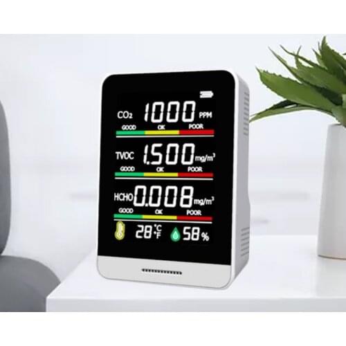 CO2 Detector TVOC HCHO Temperature Humidity Detecting Tool Intelligent Home Life Desktop Indoor Air Quality Monitor Detection
