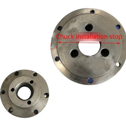 FW160 indexing head flange, 200 three-jaw chuck over connecting plate