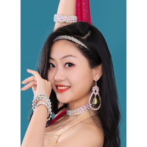 Dancers Oriental Dance Headdress Belly Dancing Drilled Handmade Accessories Exotic Forehead Hair Ornaments Hair Rubber Band