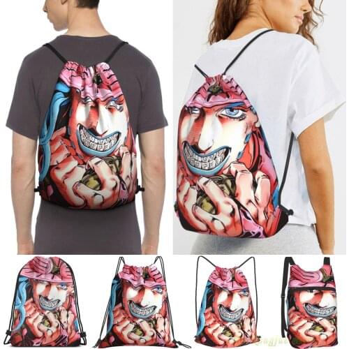 Gyro Zeppeli Jojos Bizarre Adventure Steel Ball Run Men Outdoor Travel Gym Bag Waterproof Drawstring Backpack Women Fitness Bags