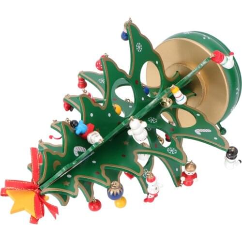 Classic Box Wooden Clockwork Design Christmas Tree With Pendants Miniature Box For Birthday Valentines Gif