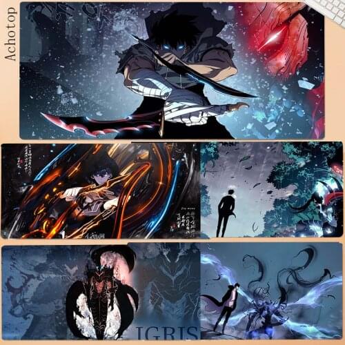 Solo Leveling Cool Large Mouse Pad PC Gamer Computer Gaming Mousepad Anime Natural Rubber with Locking Edge Gaming Mouse Mat Pad