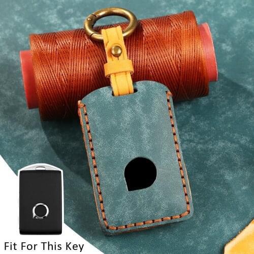 Leather Car Key Case For Volvo XC40 XC60 S90 XC90 2016-2018 V90 Keychain Bag Remote Fob Cover Protector Frame Accessories