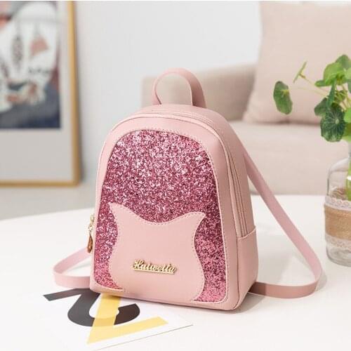 Girls Small Backpack 2019 Brand Fashion Shining Sequin Shoulder Bag Women Multi-Function Mini Back pack for Teenage Girls #25