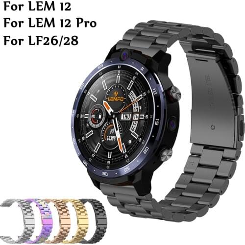 Metal Band For Lemfo 12 Pro/LF28/LF26 Strap For Lemfo SG2/DTX/P8 Plus Stainless Steel Adjustable Wristband Watch Accessories