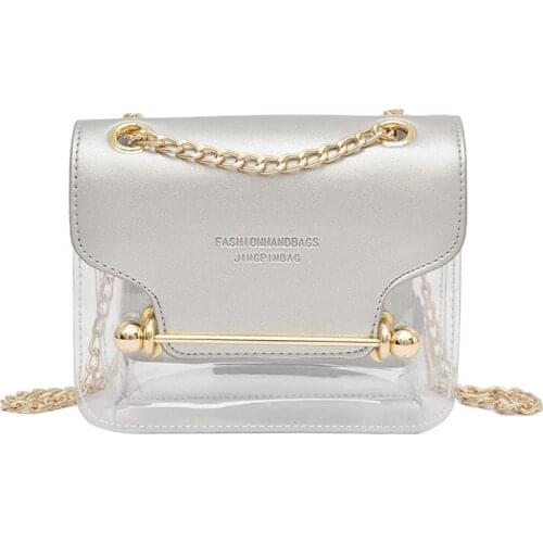 Fashion Women Brand Design Shoulder Bag Square Clear Transparent Messenger Bag