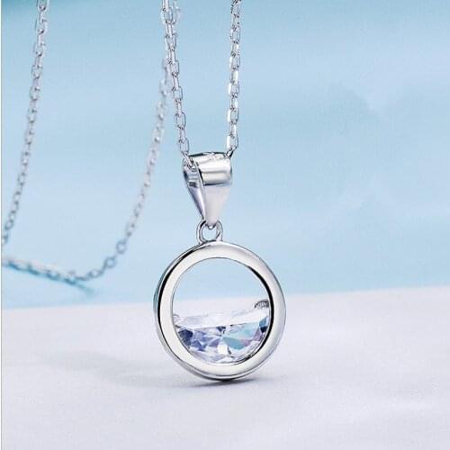 Trendy Silver Plated Necklace For Women Jewelry Charm Stone Pendant Necklace Female Clavicle Accessories Lady CZ Choker Bijou