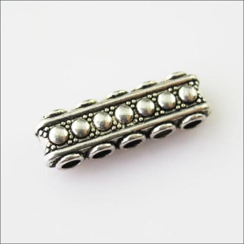 Fashion 12Pcs Tibetan Silver Color 5-5Holes Spacer Beads Bars Charms Connectors 8.5x23mm
