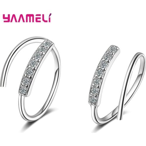 Fashional 925 Sterling Silver Shinning Crystals Paved Personalize White Gold /Golden Hoop Earrings For Girls Women Party Jewelry
