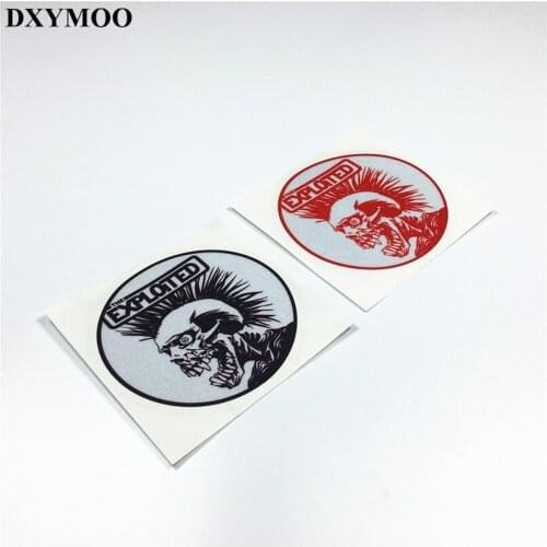 8x8cm SKULL PUNK EXPLOITED Car Stickers Motor Sticke Decals Reflective Car Styling