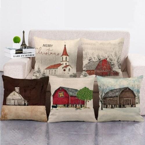 Wholesale 45cm*45cm Retro farm wind Linen/Cotton Throw Pillow Covers Couch Cushion Cover Home Decor Pillowcase