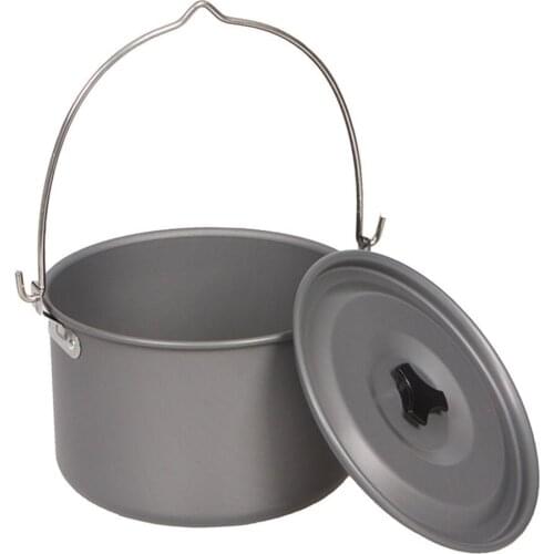 4.2L Camping Hanging Pot Ultralight Outdoor Single Pot Aluminium Alloy Camping Equipment Tools Hiking Cookware Utensils