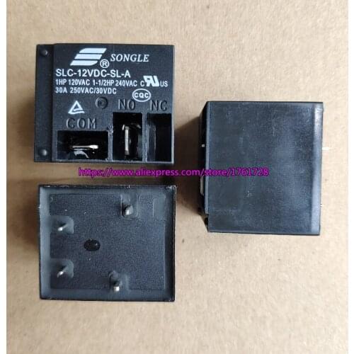 10pcs,Brand new and original SONGLE 5V 12V 24V relay SLC-05VDC-SL-A SLC-12VDC-SL-A SLC-24VDC-SL-A large power 30A 4pins relay