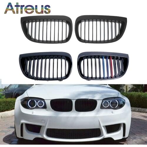 Atreus 1set Black Front Grill Grilles Kidney Replacement for BMW E87 E81 1 Series 2004-2007 M Power Sport Accessories