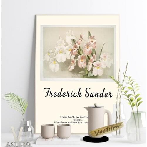 Frederick Sander Retro Art Print Poster Odontoglossum Vexillarium From Reichenbachia Orchids Canvas Painting Wall Art Home Decor
