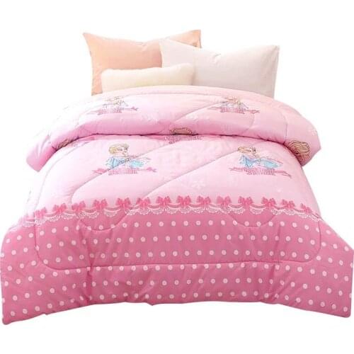 Pink Froze Elsa Princess Comforter single twin size Quilted Quilt Winter Duvet Thick 150X200 200X230cm for Girls Children Queen