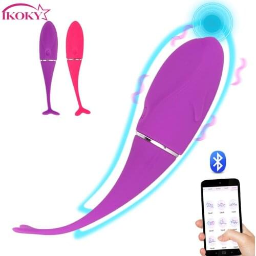 Vaginal Massager Sex Toys For Women 10 Modes Vibrators Anal Plug Sexy Dolphin Bluetooth APP Control Clitoris Stimulator
