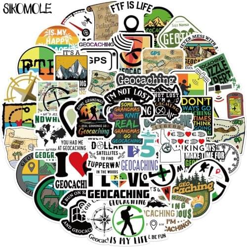50PCS Cartoon Outdoor Adventure Geocaching Stickers DIY Motorcycle Skateboard Notebook Suitcase Decals Graffiti Sticker F5