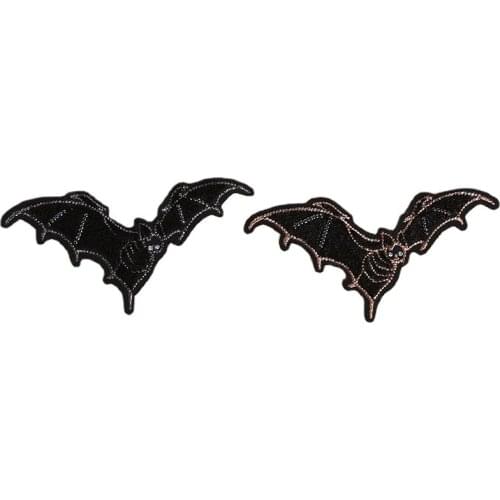 10pcs/lot Sew Embroidery Patch Halloween Golden Silver Bat Animal Clothing Decoration Sewing Accessories Craft Diy Applique
