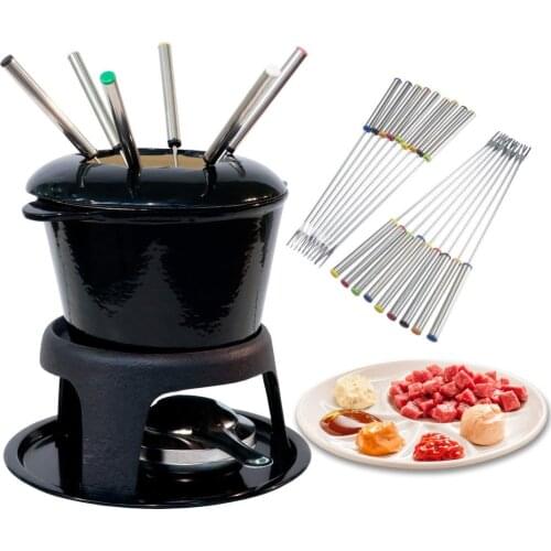 12Pcs Stainless Steel Hot Pot Fork Barbecue Skewers Meat Skewers Fondue Melting Skewer Kitchen Tableware Tools
