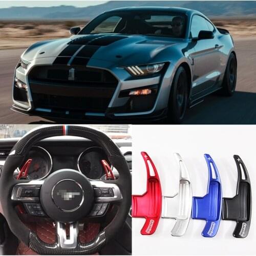 2pcs High Quality Aluminum Car Steering Wheel Shift Paddle Shifter Extension For Ford Mustang 2015-2017 Car-styling