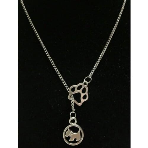 50cm Chain Summer style Fashion Vintage Dog/Cat Claw&"Scottish Terrier Dog"Charms Pendant Statement Necklace Gift X41