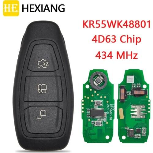HE Xiang Car Remote Control Key For Mondeo Kuga Fiesta B-Max Ford Focus C-Max 434 FSK 4D63 80 Bit FCC KR55WK48801 Auto Smart Key