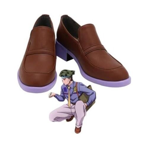 JoJos Bizarre Adventure Rohan Kishibe Cosplay Boots Shoes Brown Men Shoes Costume Customized Accessories Halloween Party Shoes