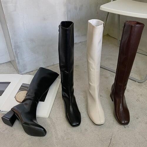 Shoes Fashion Boots Woman Low Heels booties Round Toe Booties Ladies Boots-women Punk Rubber High Heel Autumn Women