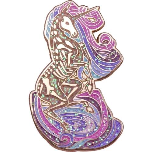 Glitter Unicorn Horse Brooch
