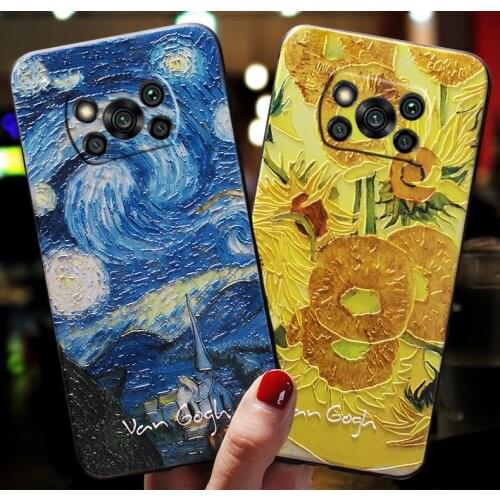 K40 Phone Shell For Xiaomi POCO X3 Pro Case F3 M3 nfc X3Pro X3nfc Back Cover Xiomi 3d Art Oils Painting Emboss Couple Coque Capa
