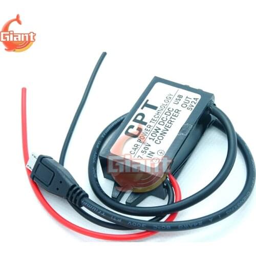 DC-DC 12V to 5V Car Potting Waterproof Power Supply 10W 5V 2A Mini USB Car Power Buck Converter Step Down Voltage Regulator