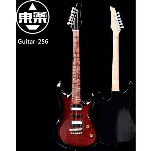 Wooden Handcrafted Miniature Guitar Model guitar-256 Guitar Display with Case and Stand (Not Actual Guitar! for Display Only!)