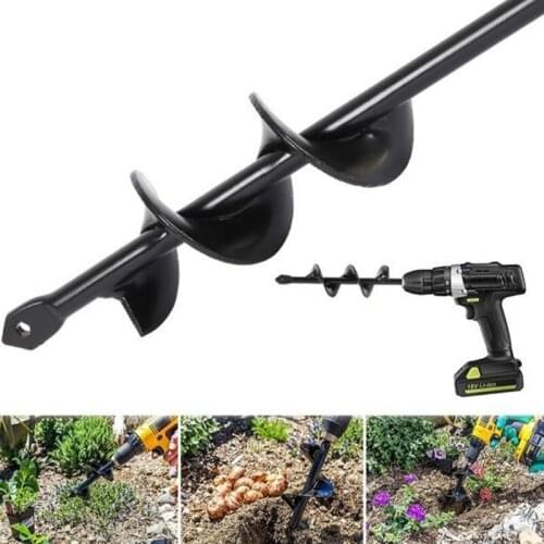 FATCOOL Garden Auger Spiral Drill Bit Roto Flower Planter Bulb Shaft Drill Auger Yard Gardening Planting Hole Digger Tool