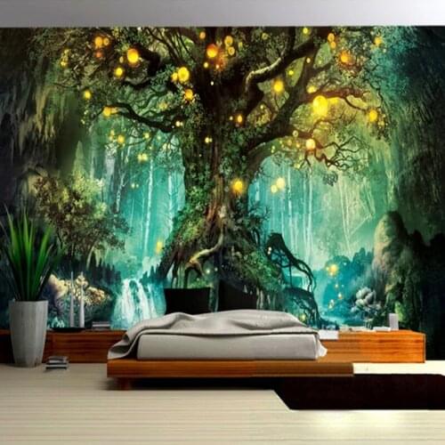 Photo Wallpaper 3D Romantic Fantasy Forest Tree Hand Painted Murals Living Room TV Sofa Kids Bedroom Background Wall Paper Walls